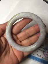 Load image into Gallery viewer, 56.7mm Certified 100% natural Type A white/purple/brown/yellow chubby round cut jadeite jade bangle BQ37-5803