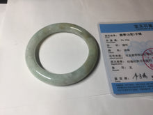 Load image into Gallery viewer, 55.5mm Certified 100% natural Type A light green yellow chubby round cut jadeite jade bangle BQ38-5780