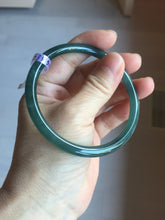 Load image into Gallery viewer, 60mm Certified Type A 100% Natural dark green/blue/gray Guatemala slim round cut Jadeite bangle PD24-3854
