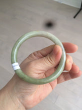 Load image into Gallery viewer, 58.5mm 100% natural certified green/yellow/gray round cut jadeite jade bangle BK14-3294