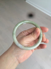 Load image into Gallery viewer, 58.5mm 100% natural certified green/yellow/gray round cut jadeite jade bangle BK14-3294