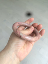 Load image into Gallery viewer, 54.3mm 100% natural plateau earth red/brown chubby round cut rose stone (Rhodonite) bangle XY81