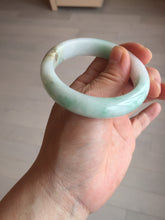 Load image into Gallery viewer, 53mm 100% natural certified sunny green/white(白底青) jadeite jade bangle BK81-5255