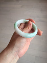 Load image into Gallery viewer, 53mm 100% natural certified sunny green/white(白底青) jadeite jade bangle BK81-5255