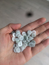 Load image into Gallery viewer, 50 pieces of 100% Natural light green/white Jadeite Jade small safety button beads AS79 (supply)