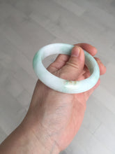 Load image into Gallery viewer, 53mm 100% natural certified sunny green/white(白底青) jadeite jade bangle BK81-5255