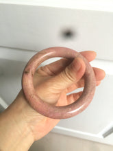 Load image into Gallery viewer, 54.3mm 100% natural plateau earth red/brown chubby round cut rose stone (Rhodonite) bangle XY81