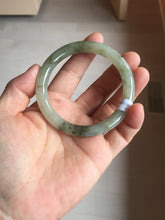 Load image into Gallery viewer, 54.5mm Certified type A 100% Natural light green dark green floating seaweed round cut Jadeite bangle PC137-6611