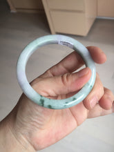 Load image into Gallery viewer, 58mm certificated Type A 100% Natural light green purple with green floating flowers Jadeite Jade bangle AS83-3016