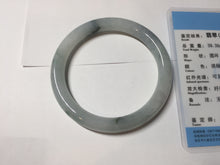 Load image into Gallery viewer, 57.5mm Certified Type A 100% Natural icy watery light green with green floating flowers round cut Jadeite Jade bangle AM95-2726