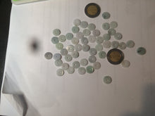 Load image into Gallery viewer, 50 pieces of 100% Natural light green/white Jadeite Jade small safety button beads AS79 (supply)