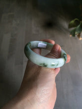 Load image into Gallery viewer, 54mm certified 100% natural Type A green/dark green/white/brown jungle camouflage color  jadeite jade bangle BG22-1726