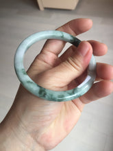 Load image into Gallery viewer, 57.5mm certificated Type A 100% Natural light green with green floating flowers Jadeite Jade bangle AS82-3025