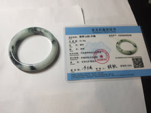 Load image into Gallery viewer, 53mm certified 100% natural Type A green white with green floating flowers jadeite bangle PD157-6246