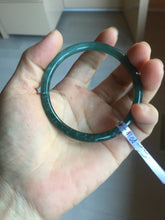 Load image into Gallery viewer, 55mm Certified Type A 100% Natural dark green/blue/gray Guatemala slim round cut Jadeite bangle PD18-4450