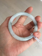 Load image into Gallery viewer, 57.5mm Certified Type A 100% Natural icy watery light green with green floating flowers round cut Jadeite Jade bangle AM95-2726