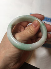 Load image into Gallery viewer, 53mm 100% natural certified sunny green/white(白底青) jadeite jade bangle BK81-5255