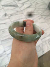 Load image into Gallery viewer, 54mm certified 100% natural Type A green/dark green/white/brown jungle camouflage color  jadeite jade bangle BG22-1726