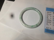 Load image into Gallery viewer, 57mm Certified Type A 100% Natural sunny green round cut Jadeite Jade bangle AK77-3296