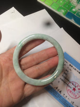 Load image into Gallery viewer, 57mm Certified Type A 100% Natural sunny green round cut Jadeite Jade bangle AK77-3296