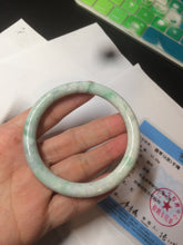 Load image into Gallery viewer, 57mm Certified Type A 100% Natural sunny green round cut Jadeite Jade bangle AK77-3296