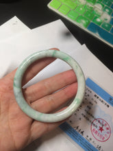 Load image into Gallery viewer, 57mm Certified Type A 100% Natural sunny green round cut Jadeite Jade bangle AK77-3296