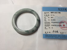 Load image into Gallery viewer, 53mm certified 100% natural Type A green white with green floating flowers jadeite bangle PD158-6291