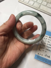 Load image into Gallery viewer, 53mm certified 100% natural Type A green white with green floating flowers jadeite bangle PD158-6291