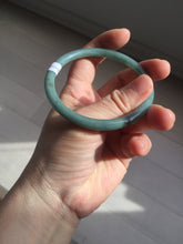 Load image into Gallery viewer, 59mm Certified Type A 100% Natural light green/blue/brown slim round cut Guatemala Jadeite bangle AA56-5836