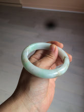 Load image into Gallery viewer, 55.8mm certified 100% natural Type A sunny green/white/brown jadeite jade bangle Y137-3334