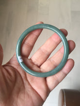 Load image into Gallery viewer, 59mm Certified Type A 100% Natural light green/blue/brown slim round cut Guatemala Jadeite bangle AA56-5836