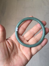 Load image into Gallery viewer, 59mm Certified Type A 100% Natural light green/blue/brown slim round cut Guatemala Jadeite bangle AA56-5836