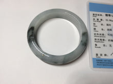 Load image into Gallery viewer, 53mm Certified Type A 100% Natural green white with green floating flowers Jadeite Jade bangle AM97-2725