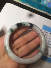 Load image into Gallery viewer, 58mm Certified Type A 100% Natural light green/white Jadeite Jade bangle S53-0441