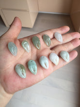 Load image into Gallery viewer, 100% Natural type A green/white/gray small crab claws jadeite Jade pendant necklace group BP116