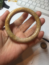 Load image into Gallery viewer, 56.8mm 100% natural beige yellow orange round cut Coral Jade (珊瑚玉) bangle XY109