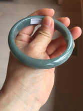Load image into Gallery viewer, 60.9mm Certified Type A 100% Natural deep sea dark green/blue/gray/black Guatemala Jadeite bangle PB115-6428