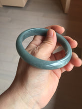 Load image into Gallery viewer, 60.9mm Certified Type A 100% Natural deep sea dark green/blue/gray/black Guatemala Jadeite bangle PB115-6428