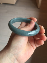 Load image into Gallery viewer, 60.9mm Certified Type A 100% Natural deep sea dark green/blue/gray/black Guatemala Jadeite bangle PB115-6428