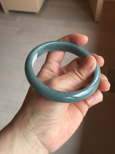 Load image into Gallery viewer, 60.9mm Certified Type A 100% Natural deep sea dark green/blue/gray/black Guatemala Jadeite bangle PB115-6428