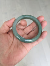 Load image into Gallery viewer, 53.2mm certified type A 100% Natural dark green/gray/yellow Jadeite Jade bangle AF96-7577