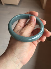 Load image into Gallery viewer, 60.9mm Certified Type A 100% Natural deep sea dark green/blue/gray/black Guatemala Jadeite bangle PB115-6428