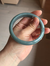 Load image into Gallery viewer, 60.9mm Certified Type A 100% Natural deep sea dark green/blue/gray/black Guatemala Jadeite bangle PB115-6428