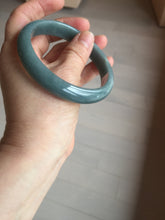 Load image into Gallery viewer, 60.9mm Certified Type A 100% Natural deep sea dark green/blue/gray/black Guatemala Jadeite bangle PB115-6428
