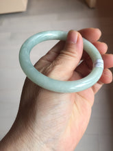 Load image into Gallery viewer, 53.5mm certified 100% natural Type A light green round cut jadeite jade bangle BP161-2771