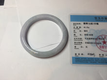 Load image into Gallery viewer, 62mm Certified Type A 100% Natura light green white purple slim Jadeite bangle X151-3831