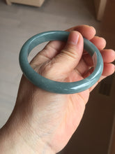Load image into Gallery viewer, 57.5mm Certified Type A 100% Natural deep sea dark green/purple/blue/gray/black Guatemala Jadeite bangle PB114-6421