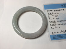 Load image into Gallery viewer, 54.5mm Certified Type A 100% Natural light green/purple round cut Jadeite Jade bangle AM98-2799