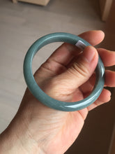 Load image into Gallery viewer, 57.5mm Certified Type A 100% Natural deep sea dark green/purple/blue/gray/black Guatemala Jadeite bangle PB114-6421