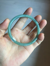 Load image into Gallery viewer, 58.5mm Certified Type A 100% Natural light green/blue/gray Guatemala slim round cut Jadeite bangle PD72-8135